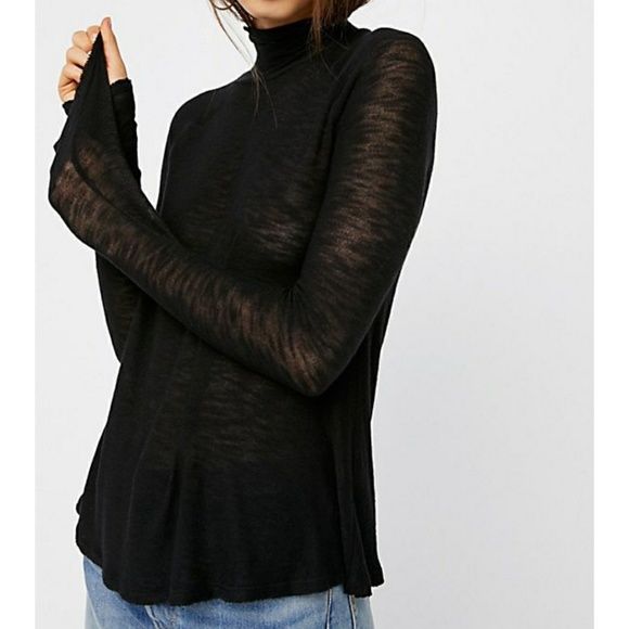 Free People Tops - SALE!!NWOT FREE PEOPLE black layering black shirt